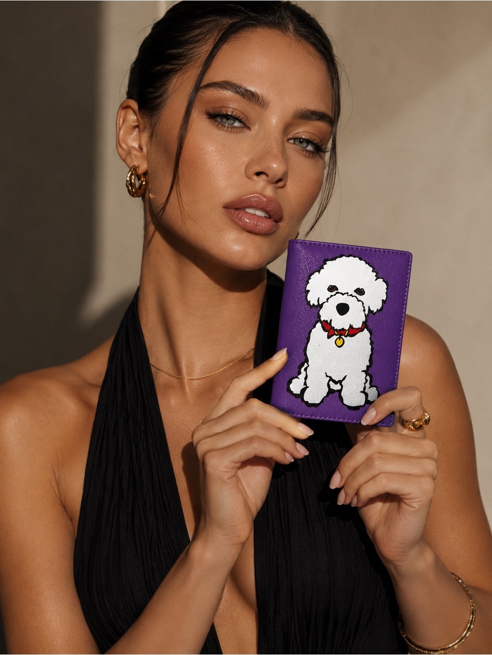 MARC TETRO -  MALTESE "Love My Dog" Passport Cover Holder Wallet NWOT